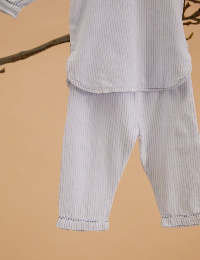 Unisex Kids Pyjama - Blue Stripes - The Cotton Cashmere Collection  , made of soft cotton for 