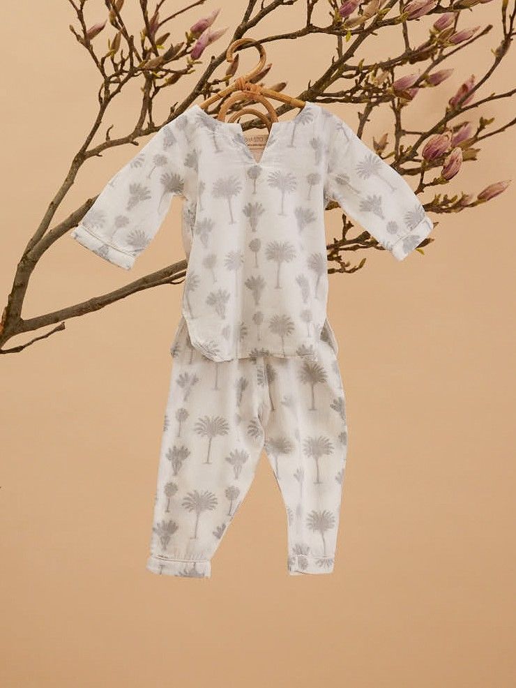 Unisex Pyjama Enfant - Palm - La Collection Coton Cachemire  , en coton doux pour 