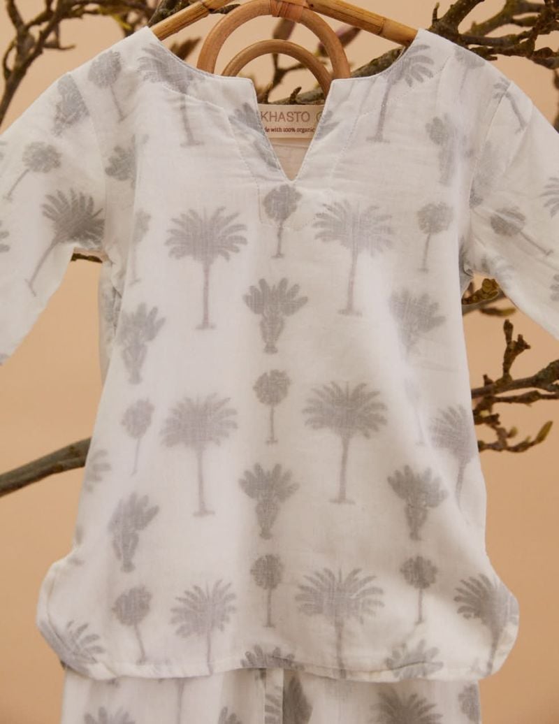 Unisex Pyjama Enfant - Palm - La Collection Coton Cachemire  , en coton doux pour 