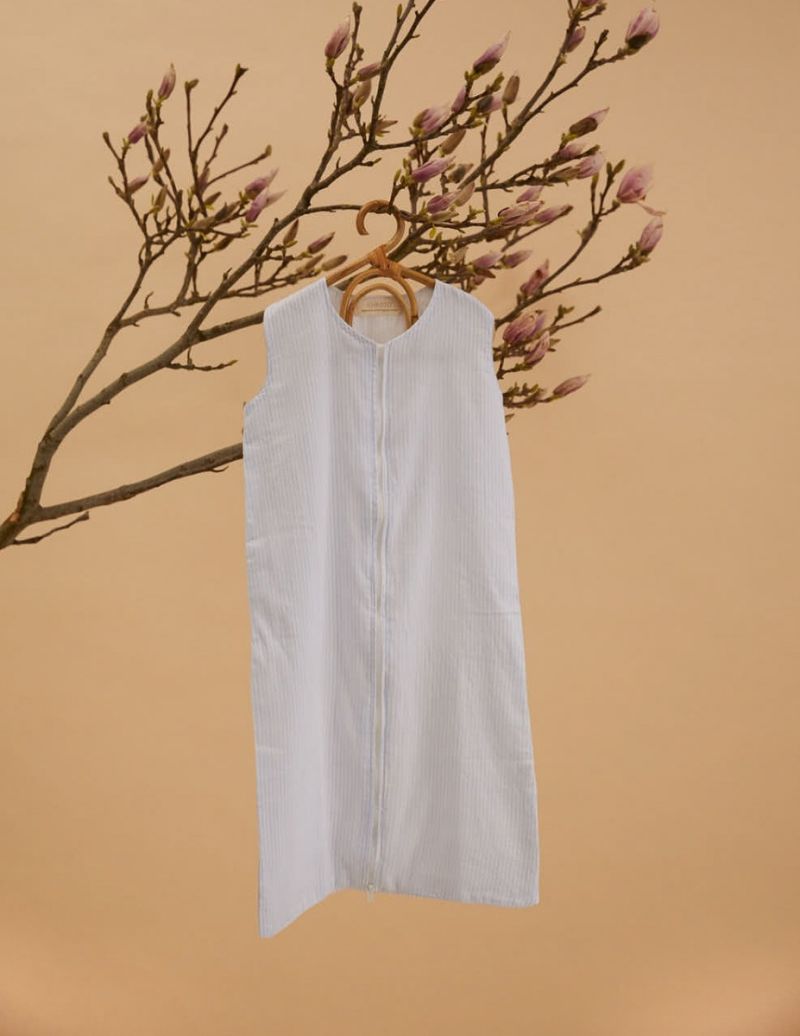 Unisex Baby Slaapzak - Blauwe Streep - The Cotton Cashmere Collectie  , gemaakt van zacht katoen voor 