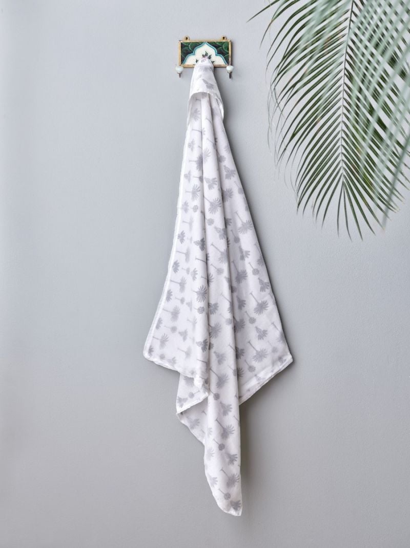 Unisex Baby Omslagdoek - Palm - The Cotton Cashmere Collectie  , gemaakt van zacht katoen voor 