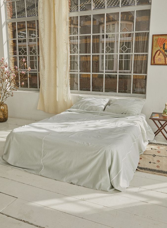 Unisex Drap - Rayures Vertes - La Collection Coton Cachemire  , en coton doux pour 