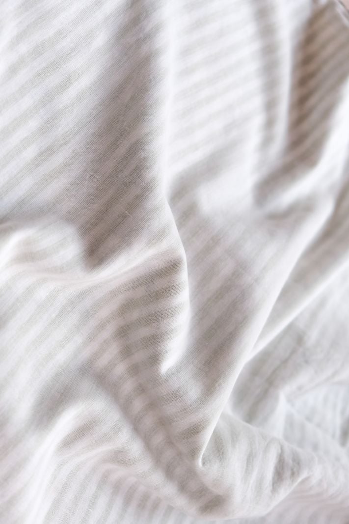 Female pyjama à col en V - Rayures vertes - La Collection Coton Cachemire  , en coton doux pour 