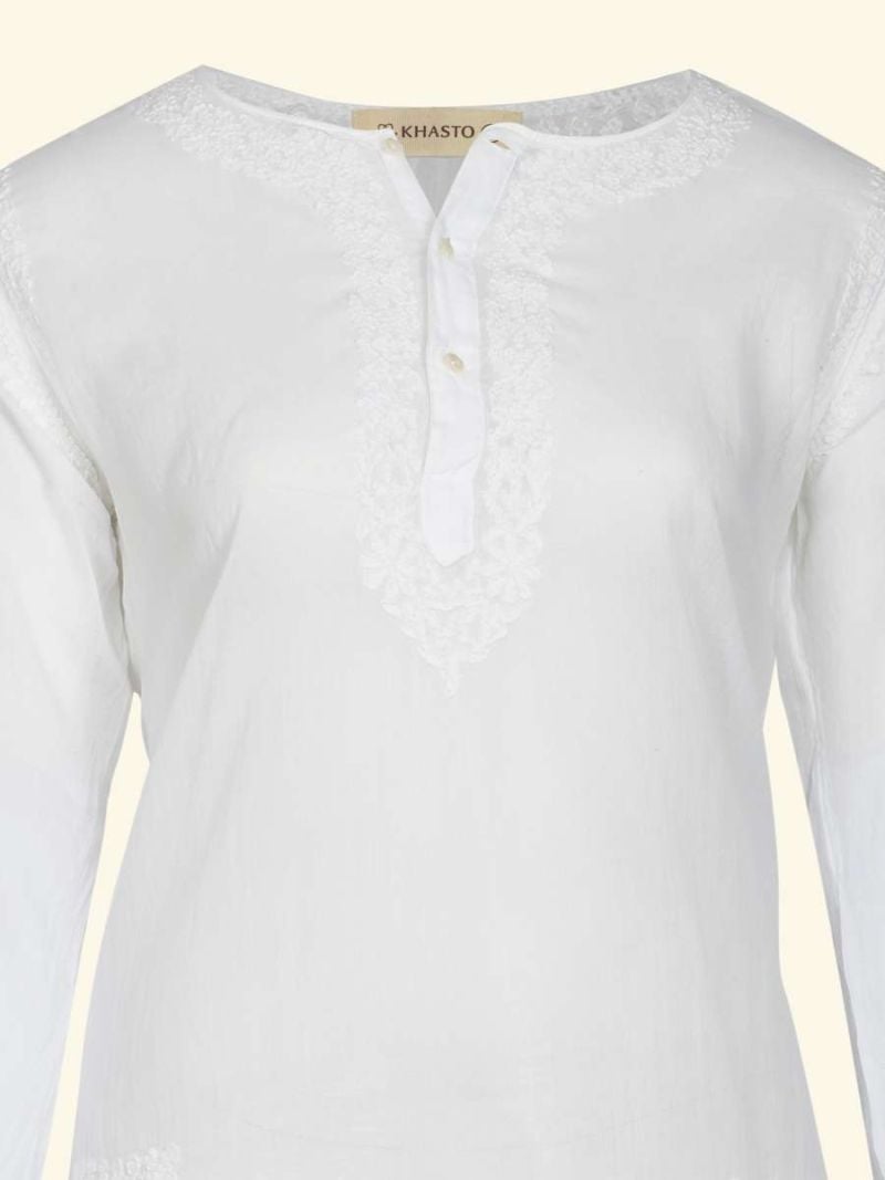 Female Sheer Blouse  - White  , en coton doux pour 