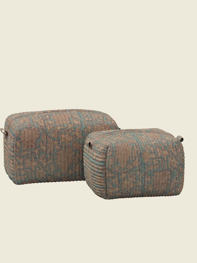 Unisex Toilettas - Blockprint Collectie  , gemaakt van zacht katoen voor 
