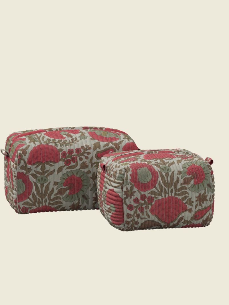 Unisex Toilettas - Blockprint Collectie  , gemaakt van zacht katoen voor 