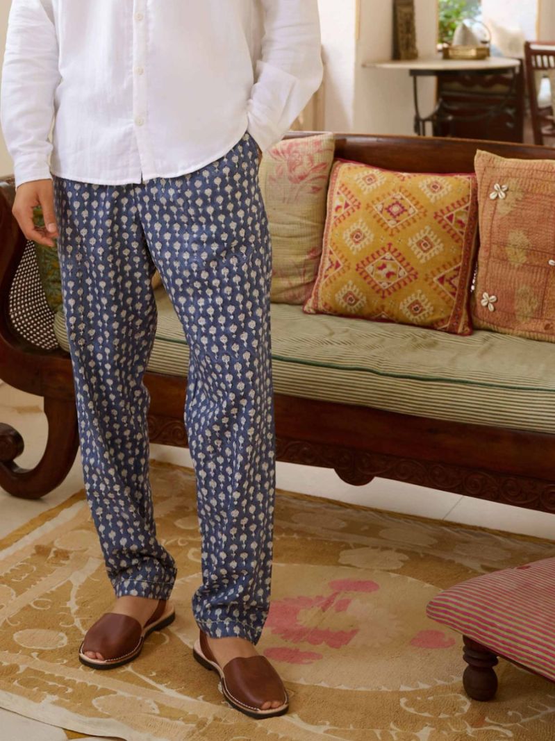 Male Pantalon Lounge - Collection d'Impression en Bloc  , en coton doux pour 
