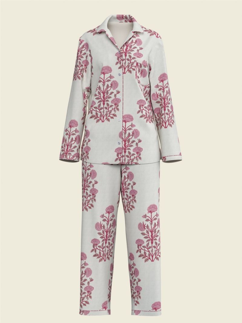 Female Pyjama Dames - Blockprint Collectie  , gemaakt van zacht katoen voor 
