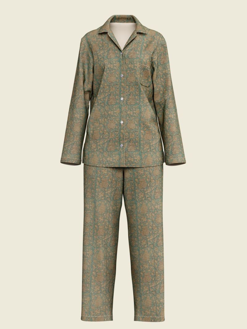 Female Pyjama Dames - Blockprint Collectie  , gemaakt van zacht katoen voor 