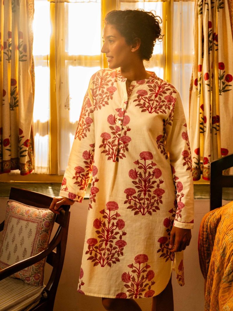 Female Nightshirt - Block Print Collection  , made of soft cotton for 