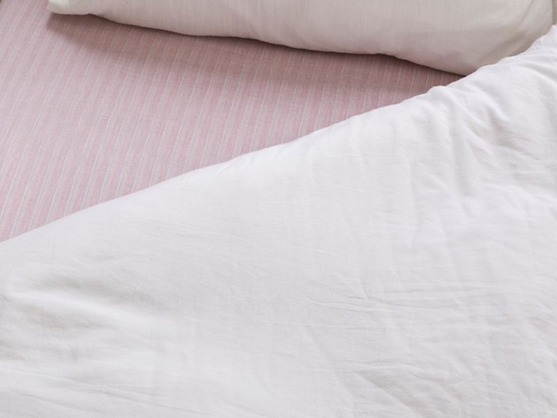 Unisex Drap housse - Jaipur Red Stripe - The Cotton Cashmere Collection  , en coton doux pour 