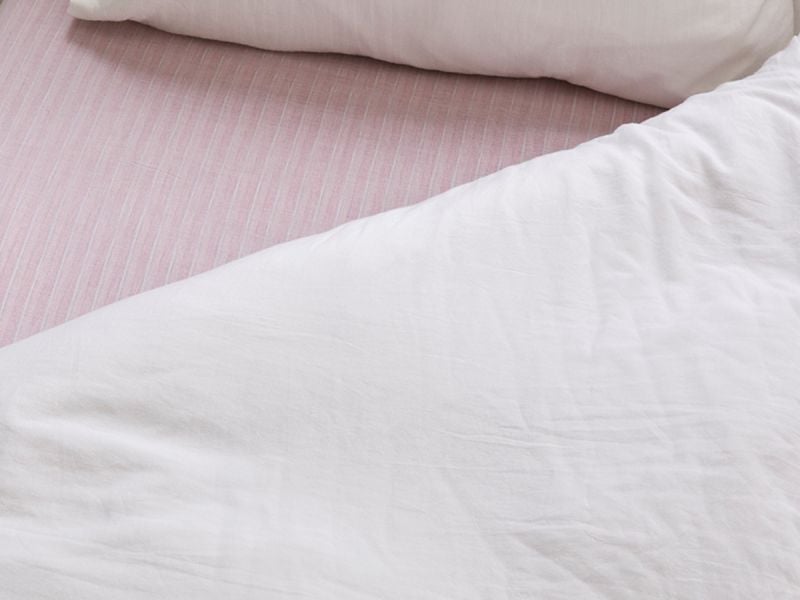 Unisex Fitted Sheet - Jaipur Red Stripe - The Cotton Cashmere Collection  , made of soft cotton for 