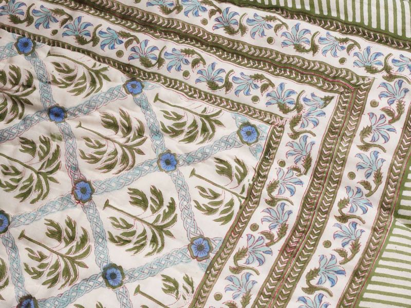 Unisex Quilt - Blue Palm  , made of soft cotton for 