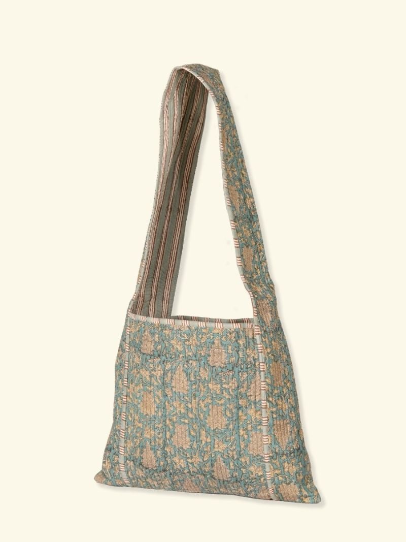 Unisex Umhängetasche - Blockdruck Kollektion  , aus weicher Baumwolle für 