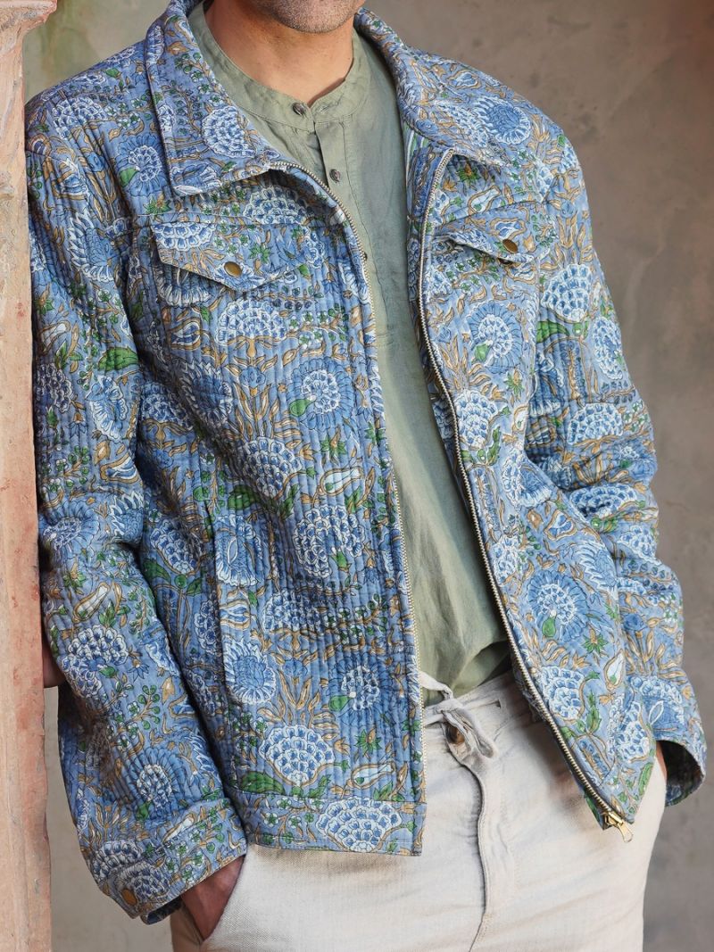 Male Veste matelassée - Collection d'Impression en Bloc  , en coton doux pour 