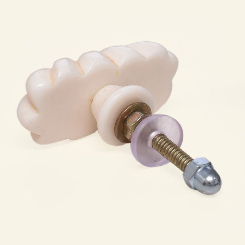 Unisex Drawer and Door Knobs - Bone Oval Carved  , aus weicher Baumwolle für 