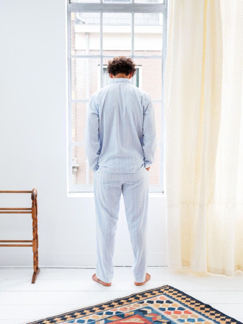 Male Pyjama - Blue Udaipur - The Cotton Cashmere Collection  , made of soft cotton for 