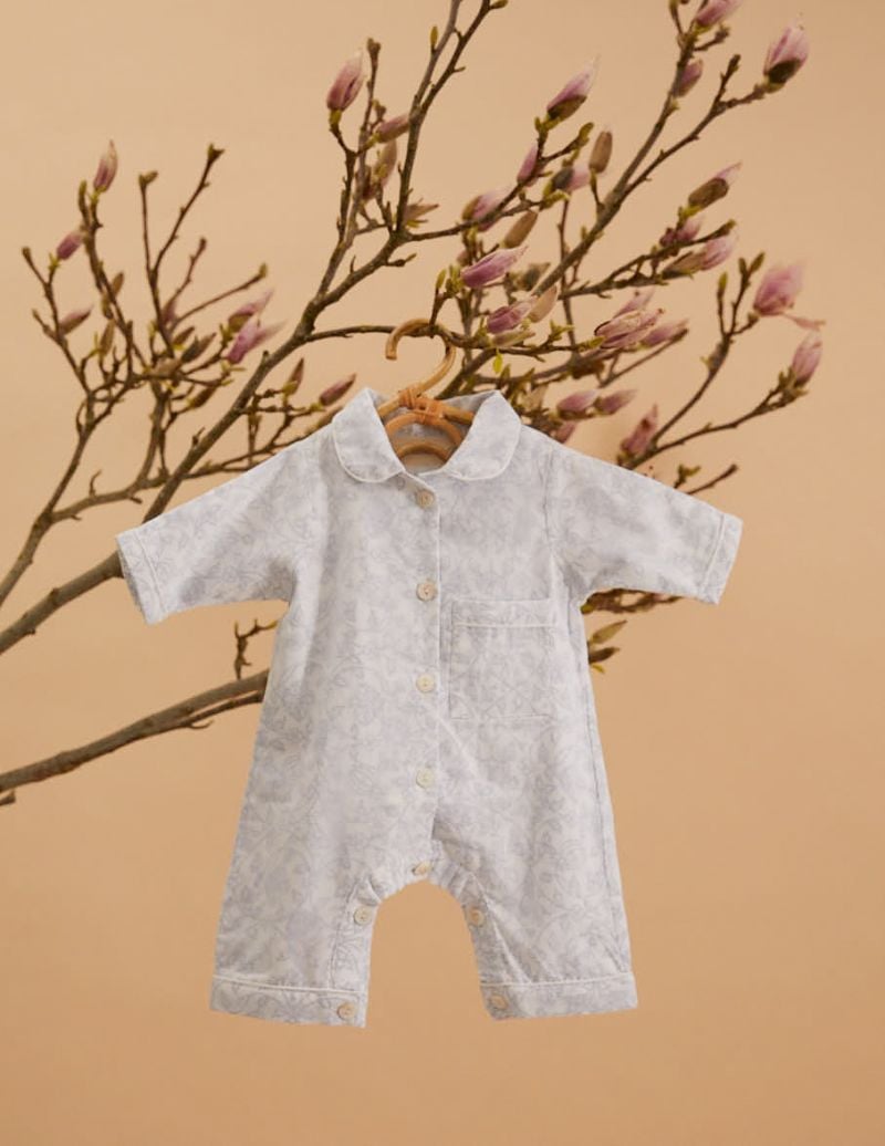 Barboteuse bebe - Lodhi Garden Blues - La Collection Coton Cachemire