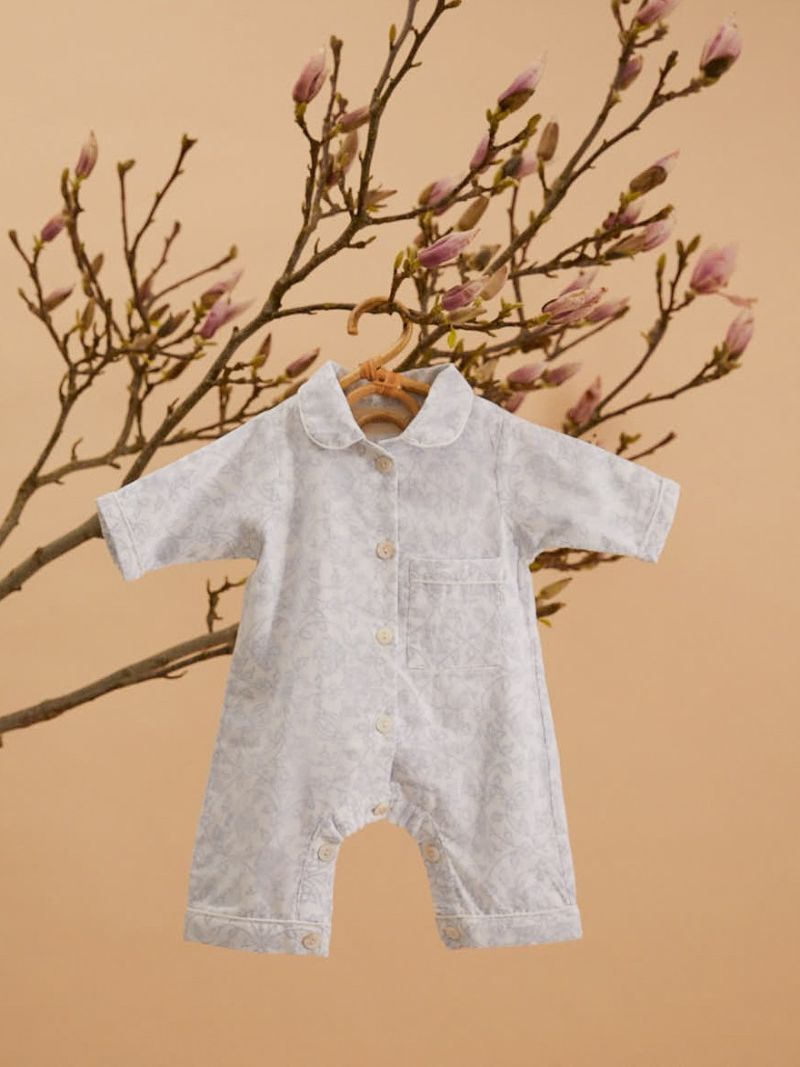 Baby Onesie - Lodhi Garden Blue - The Cotton Cashmere Collection