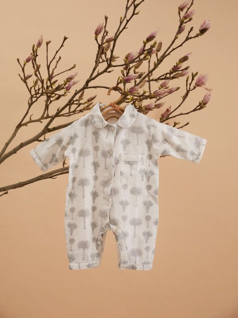 Baby Onesie - Palm - The Cotton Cashmere Collection