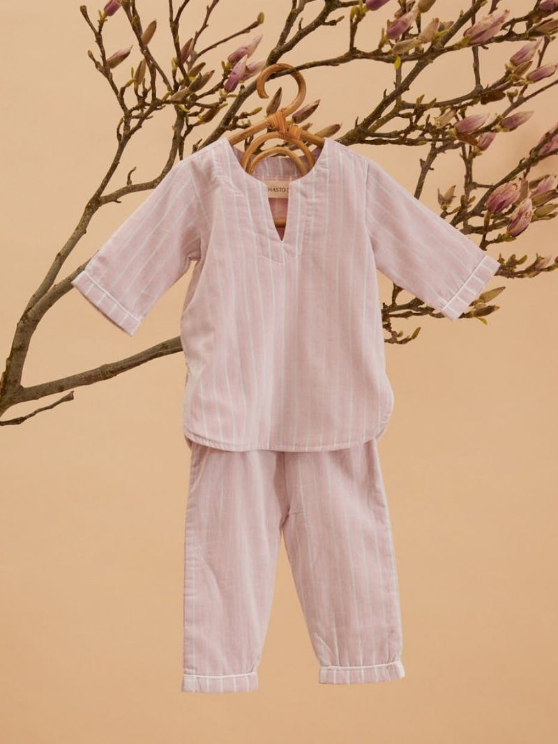 Kids Pyjama - Jaipur Red Stripe - The Cotton Cashmere Collectie